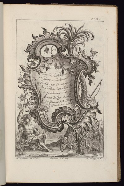 椰子の木のカートリッジ、不規則なカートリッジの本 作： François de Cuvilliés the Elder