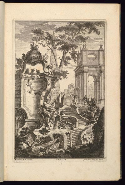 川の神の噴水のデザイン 作： François de Cuvilliés the Elder