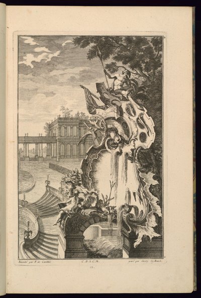 アンカー付き噴水のデザイン 作： François de Cuvilliés the Elder