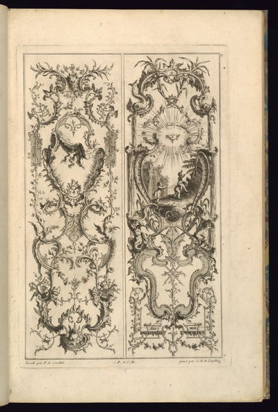 2 パネルのデザイン 作： François de Cuvilliés the Elder