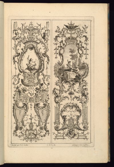 2 パネルのデザイン 作： François de Cuvilliés the Elder