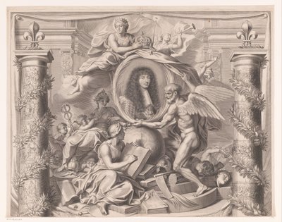 ルイ14世の寓意的肖像画（上部） 作： François de Poilly (I)