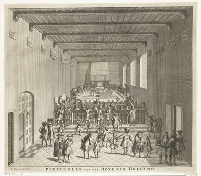 開廷中のオランダ裁判所、1700年頃 Pleitrolle van den Hove van Holland (オブジェクトのタイトル) 作： François van Bleyswijck