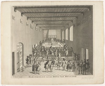 開廷中のオランダ裁判所、1700年頃 Pleitrolle van den Hove van Holland (オブジェクトのタイトル) 作： François van Bleyswijck