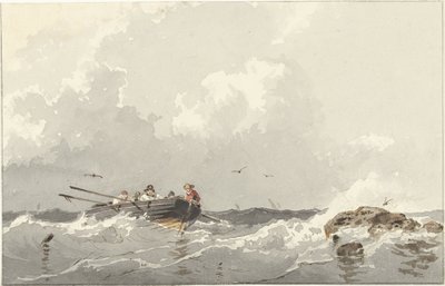 海の手漕ぎボート 作： Frans Arnold Breuhaus de Groot