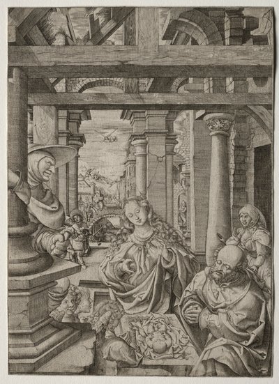 羊飼いの崇拝、c。 1522-1525。 作： Frans Crabbe van Esplegem