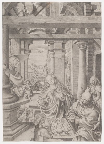 羊飼いの礼拝、約。 1522-25。 作： Frans Crabbe van Espleghem