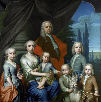 ウィレム・フィリップ・コップス (1695-1756) と妻と子供たち 作： Frans Decker