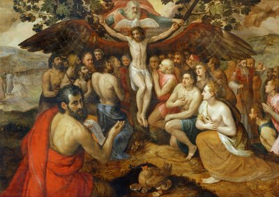 三位一体の寓話、神はその民を集め、そして......。 作： フランス・フロリス