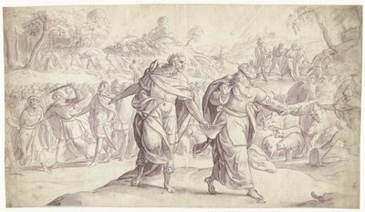 ヨシュアはアンモン人の5人の王を処刑しました ヨシュアの歴史（シリーズタイトル） 作： Frans Francken (I)