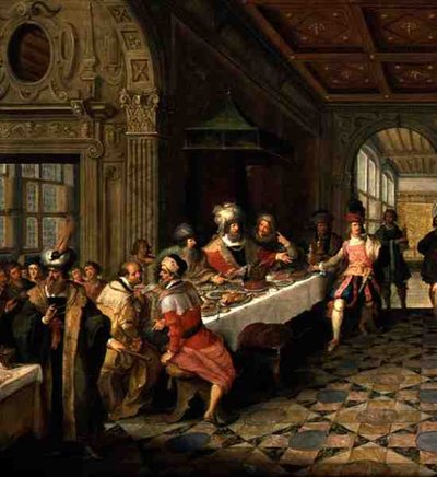 セントジョンザバプティストヘロデ王への頭を提示するサロメからのごちそうの詳細 作： Frans Francken