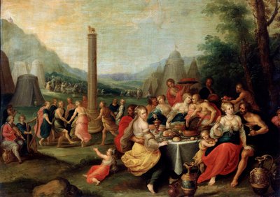 「黄金の子牛の礼拝」、1620 年代後半。 作： Frans Francken II
