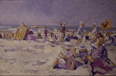 ビーチシーン（油彩・キャンバス） 作： Frans Gaillard