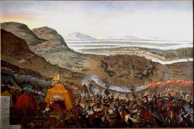 1683 年 12 月 9 日、カーレンベルグの丘でのウィーンの戦いの眺め 作： Frans Geffels