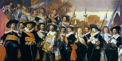 ハーレムの市民衛兵の将校とサブアルターの集合写真 作： Frans Hals