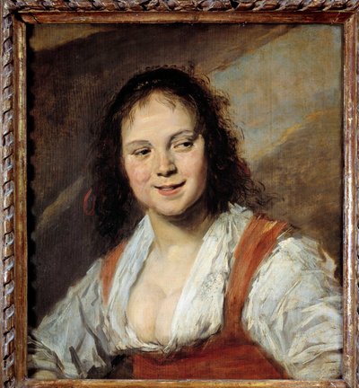 フランツ・ハルス・ザ・エルダー（1581/1585-1666）のボヘミアン・ペインティング 1628 Dim.0.58 x 0.52 m - ジプシーの女 - フランツ・ハルス（1582/3-1666）の絵画、パネルに油彩（58 x 52 cm）、1628-1630年頃 -。 作： Frans Hals