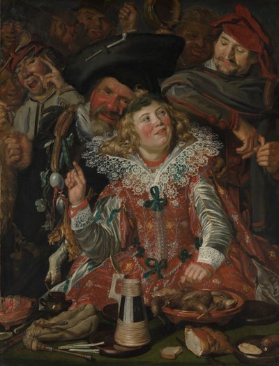 Shrovetide、caのMerrymakers 1616-17。 作： Frans Hals