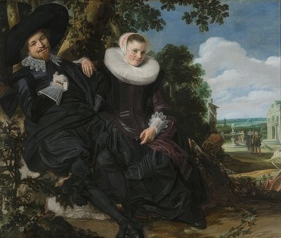 おそらくアイザックアブラハムシュマッサとビアトリクスファンデルレンのカップルの肖像画。 1622年頃 作： Frans Hals