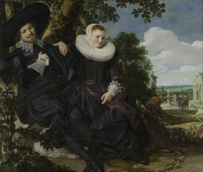カップルの肖像、おそらくアイザック・アブラハムス・マッサとビアトリクス・ファン・デル・レン、1622年頃（キャンバスに油彩） 作： Frans Hals