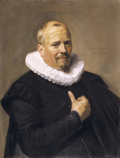 男の肖像、1634年（オークパネルに油彩） 作： Frans Hals