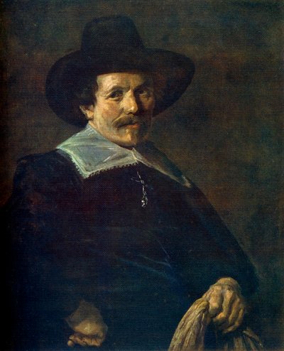 手袋をはめた男の肖像、c1645、1912。 作： Frans Hals