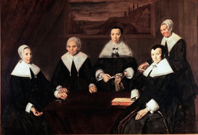 ハーレムの長老たちのホスピスの摂政たち フランツ・ハルス（1580年頃～1666年）の絵画 1664年 Sun.249,5x170,5 cm Haarlem, Frans Hals Museum Holland 作： Frans Hals