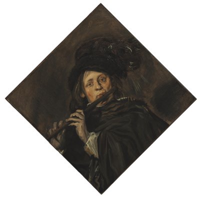 若い男がフルートを演奏 作： Frans Hals