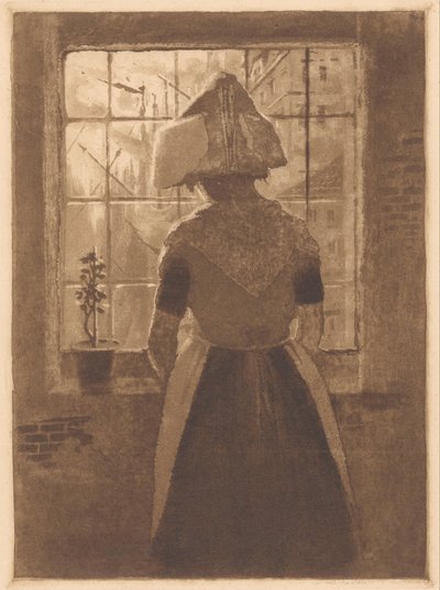 窓の前のゼーラント州の少女 作： Frans Hermesdorf