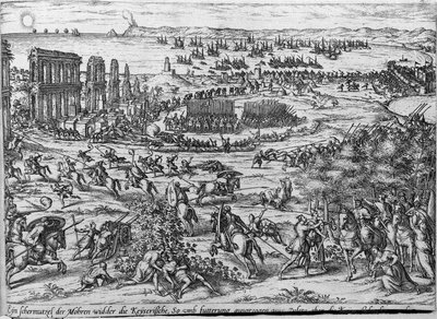 トルコ軍と帝国軍の小競り合い。 作： Frans Hogenberg