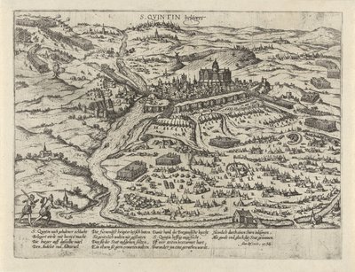 サンカンタン包囲戦、1557年 S. Quintin belägert (オブジェクトのタイトル) シリーズ 2: オランダの出来事、1555-1558 (シリーズ タイトル) 作： Frans Hogenberg