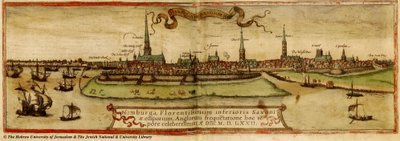 ハンブルクの地図 1572 作： Frans Hogenberg