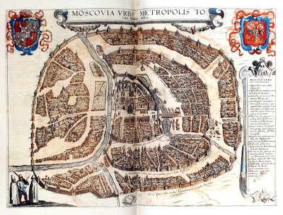 モスクワの地図、1572年 作： Frans Hogenberg