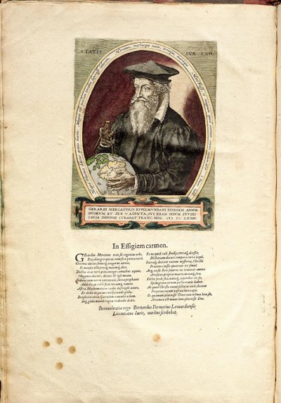62歳のジェラルダスメルカトル図1512-1594の肖像 作： Frans Hogenberg