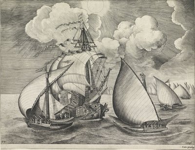 軍艦を伴った武装ガレー船の艦隊 帆船（シリーズタイトル） 作： Frans Huys