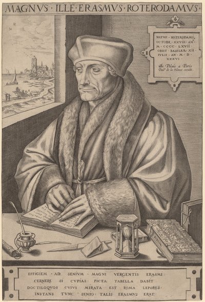 ロッテルダムのエラスムス 作： Frans Huys after Hans Holbein the Younger