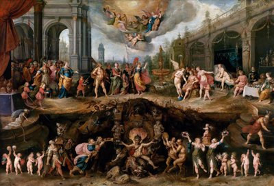 美徳と悪徳のどちらかを選ばなければならない男 作： Frans II Francken