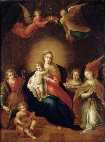 音楽制作の天使と聖母子 作： Frans II Francken the Younger