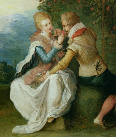 庭の2人の恋人 作： Frans II Francken the Younger
