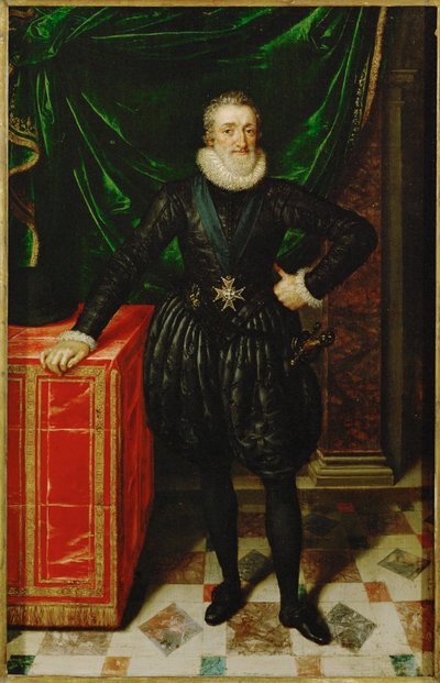 黒い宮廷衣装のフランス王アンリ4世......。 作： Frans II Pourbus