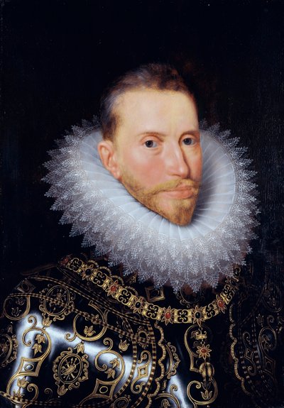 「オーストリアのアルバートの肖像 (1559-1621)」 (アルバート 7 世、オーストリア大公 (1559-1621) の肖像) Frans Pourbus the young (1569-1622) による絵画 - 木材に油彩 - Dim 60x42 cm Groeningemuseum、ブルージュ 作： Frans II Pourbus