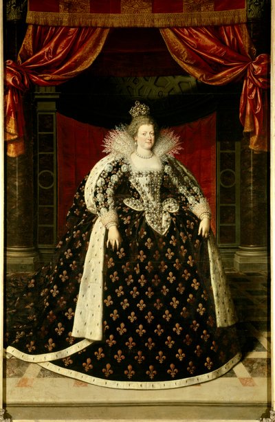 フランス王妃マリー・ド・メディシス（1573-1642）の全身像 フランソワ（フランツ）・ポルビュス ル・ジューン作 作： Frans II Pourbus