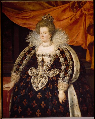 アンリ4世の妻であり、ルイ13世の母であるマリー・ド・メディシス（1573 - 1642）の肖像 フランシス・ポルビュス・ル・ジューン（Francois (Franz) Porbus）による絵画 作： Frans II Pourbus