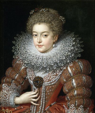 フランスのエリザベス女王 (1602-1644)、スペインの王妃の肖像 作： Frans II Pourbus