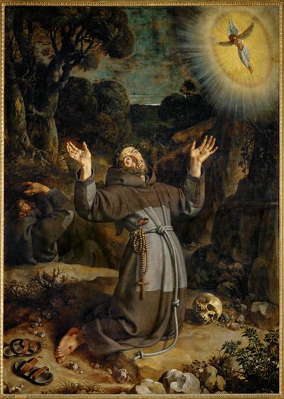 聖フランシスコ・アッシジ、聖痕を受ける... 作： Frans II Pourbus