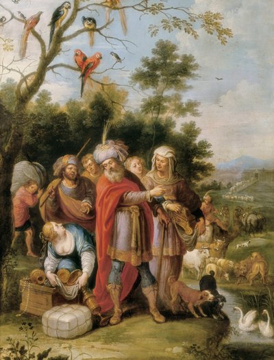 箱舟に向かうノアとその家族 1620年頃（銅に油彩 作： Frans II the Younger Francken