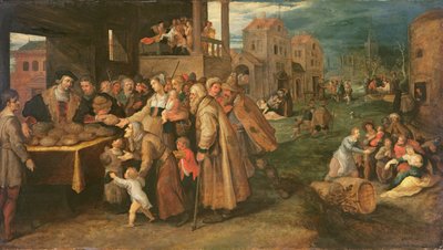 七つの慈悲のわざ 1606-16年頃 パネルに油彩 作： Frans II the Younger Francken