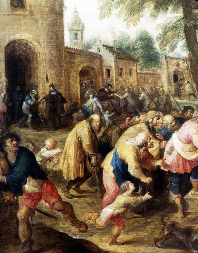 ミゼリコーデスの作品（詳細）。 (キャンバスに油彩) 作： Frans II the Younger Francken