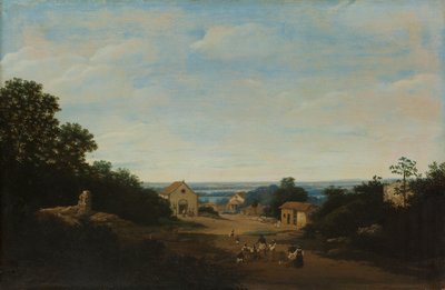 Igaraçú の村とブラジルの風景。 左に聖コスマス教会とダミアン教会 作： Frans Post