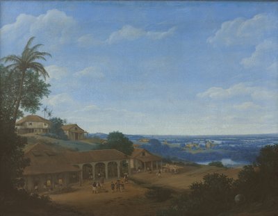 砂糖プランテーションのあるブラジルの風景、1660年。 作： Frans Jansz. Post