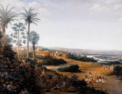 ブラジルのセリンヘム村」または「ブラジルのサトウキビ農園主の家」（油彩・キャンバス 作： Frans Post